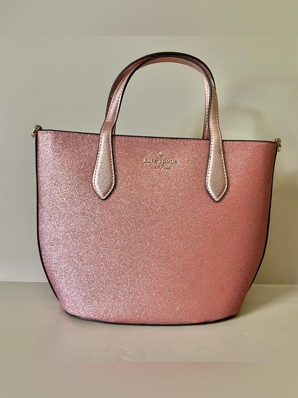 Kate Spade New York Mitten‎ Pink Glimmer Leather Satchel Handbag NWT
